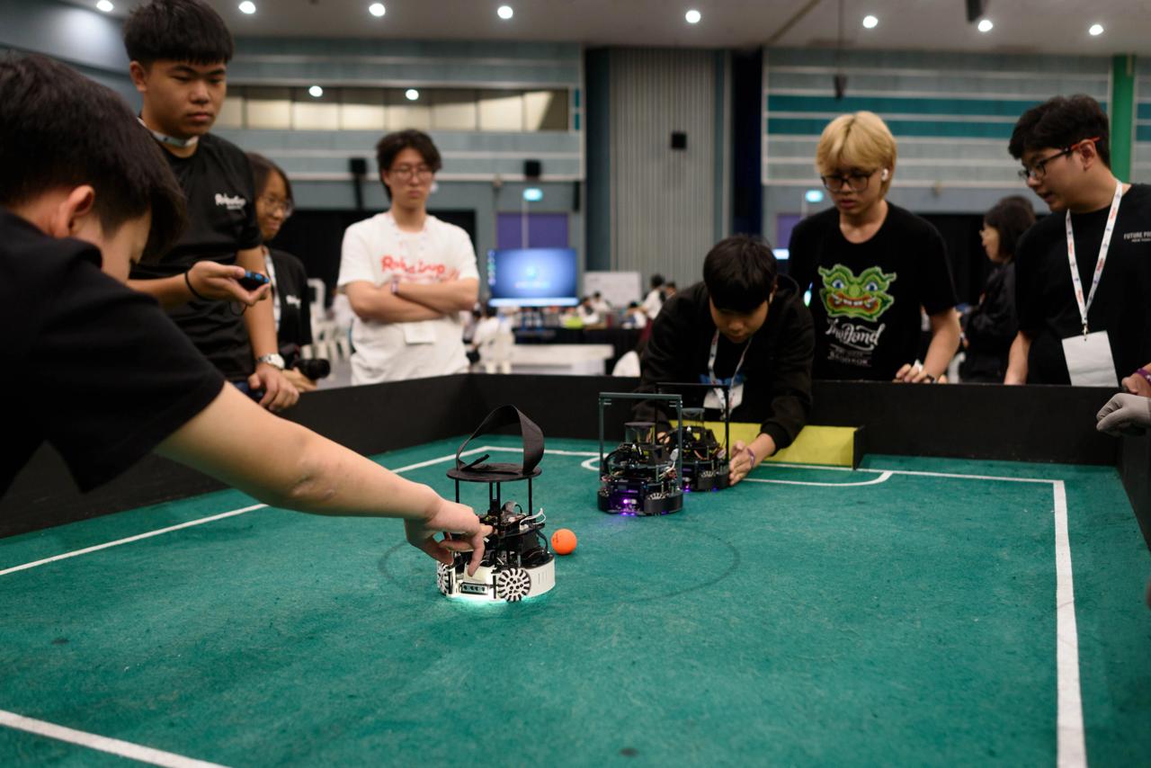 Stock footage of 2v2 Robocup Open match