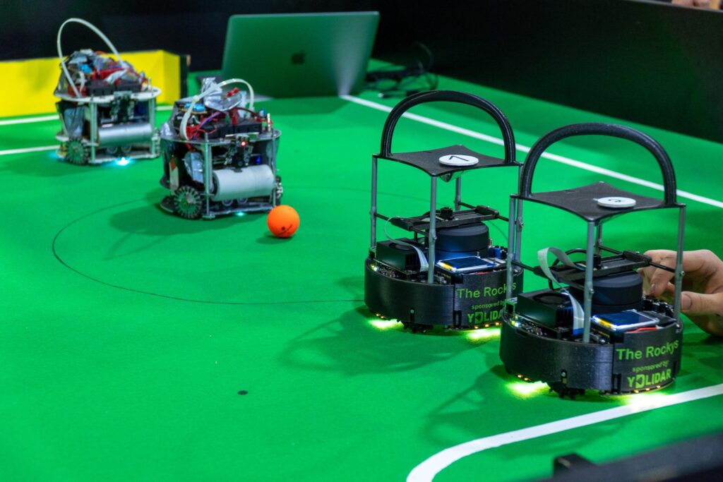 Stock footage of 2v2 Robocup Open match